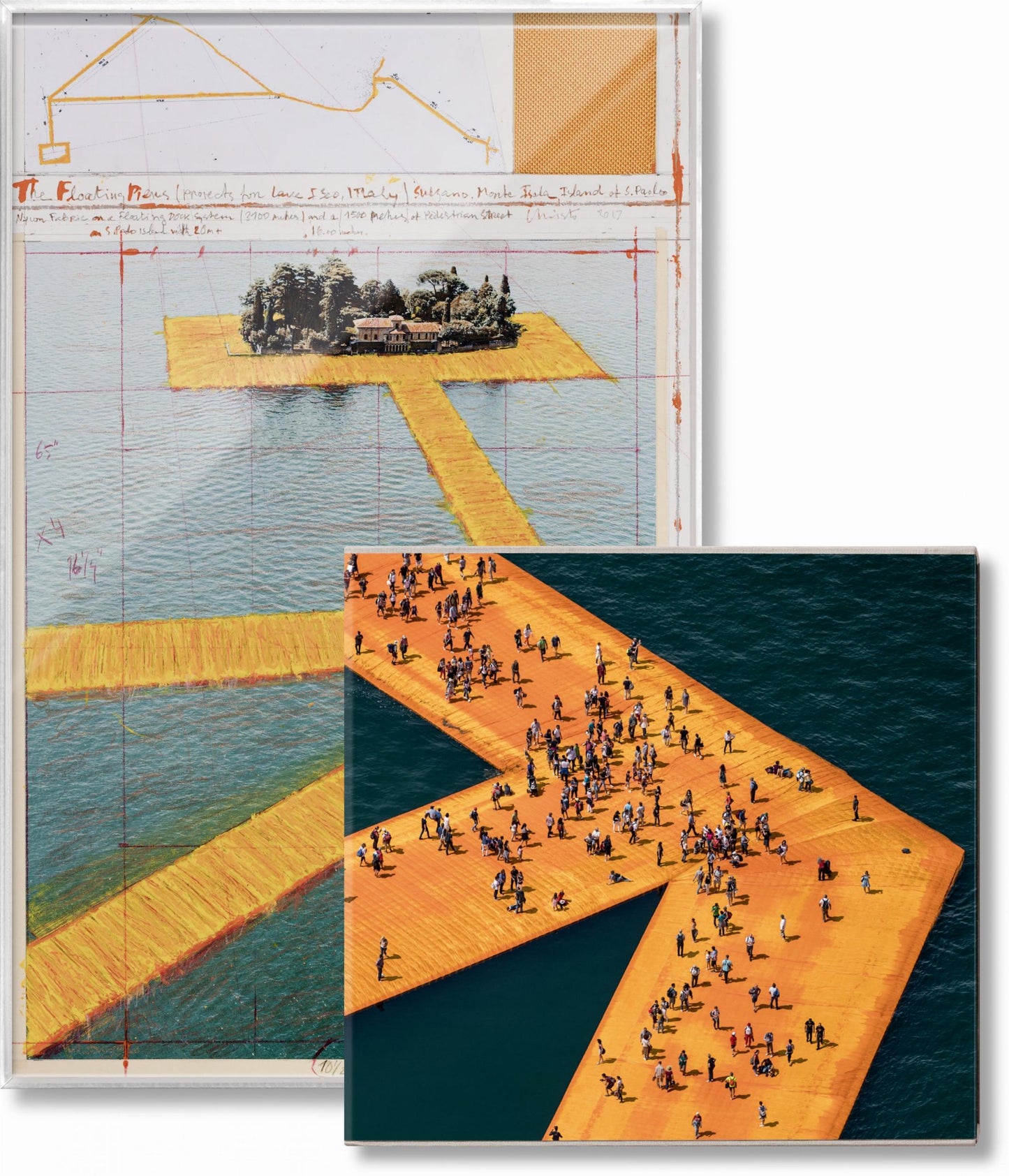 Christo and Jeanne-Claude. The Floating Piers. Art Edition No. 41–60 (Collage) (English, Italian)