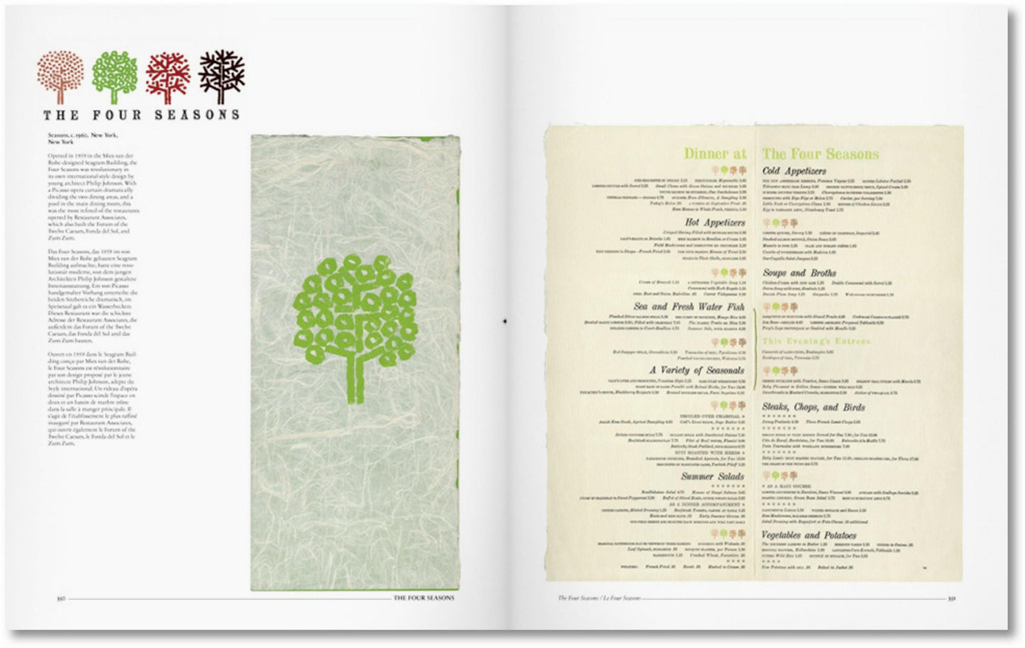 Menu Design in America (German, French, English)