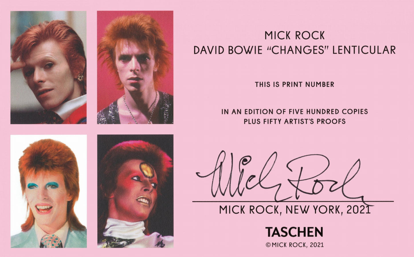 Mick Rock. David Bowie 'Changes' Lenticular