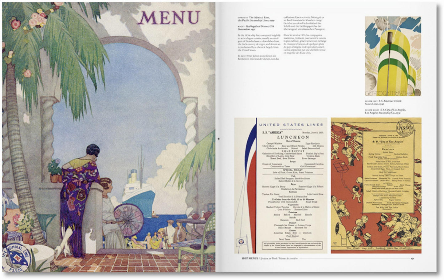 Menu Design in America (German, French, English)