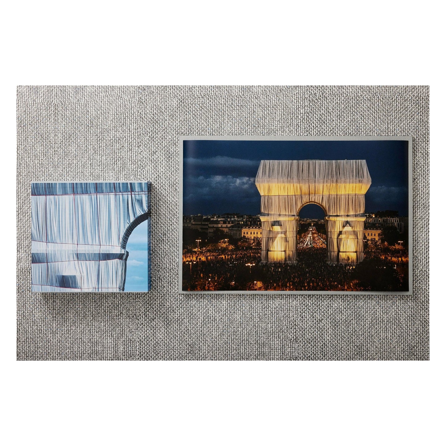 Christo and Jeanne-Claude. L'Arc de Triomphe, Wrapped, by Night. Art Edition No. 251-500 (German, French, English) (AP)