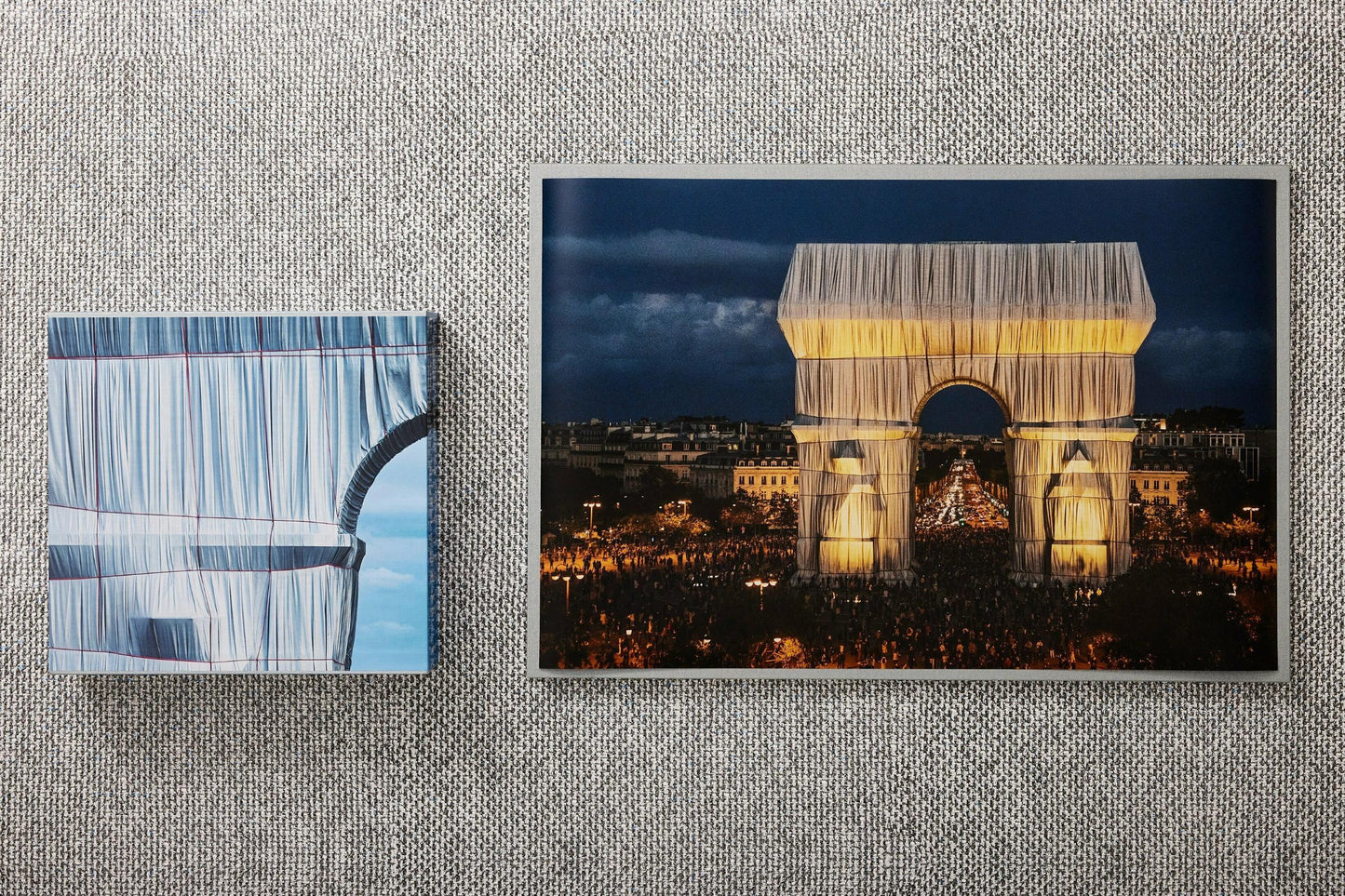 Christo and Jeanne-Claude. L'Arc de Triomphe, Wrapped, by Night. Art Edition No. 251-500 (German, French, English) (AP)